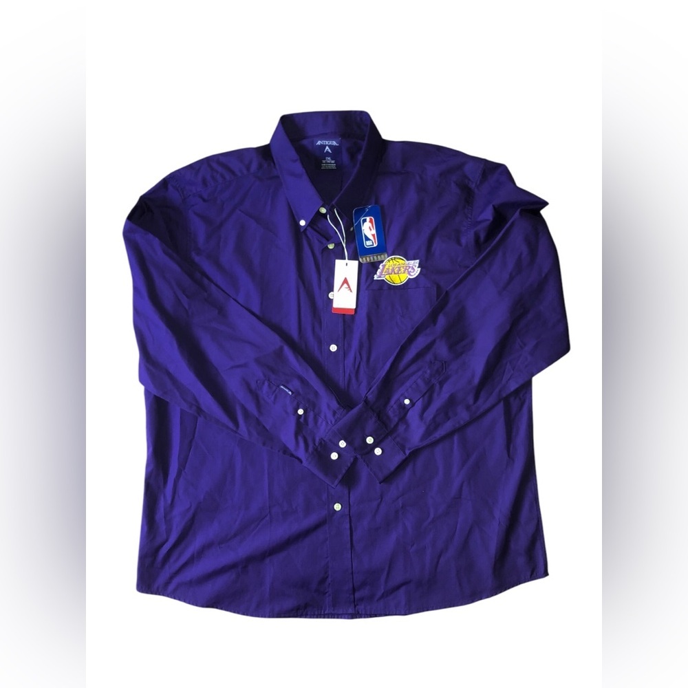 Sold Antigua X NBA Los Angeles Lakers dynasty dress shirt purple 2XL